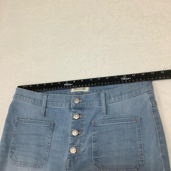 Madewell Cali Demi Boot Cropped Jeans Blue Size 31 Front Pocket - Picture 8 of 9